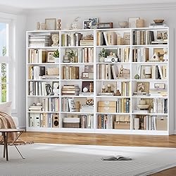 FACBOTALL Bookshelf and Bookcase, 6-Tier Double