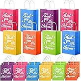 Qeeenar 24 Pcs Thank You Gift Bags Bulk with Handle Medium Employee Appreciation Paper Bags 6''x 8''x3'' Thank You for Being Awesome Candy Snack Goodie Organizer for Coworker Staff Employee