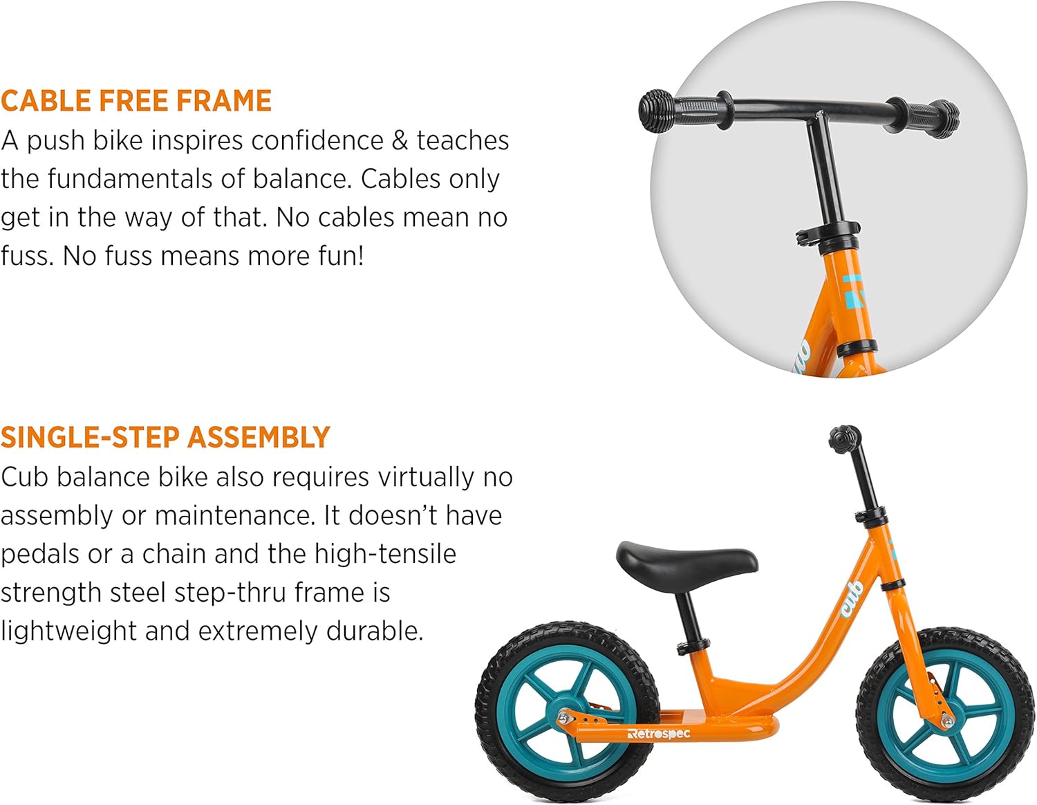 Retrospec Cub Kids Balance Bike No Pedal Bicycle: Sports & Outdoors