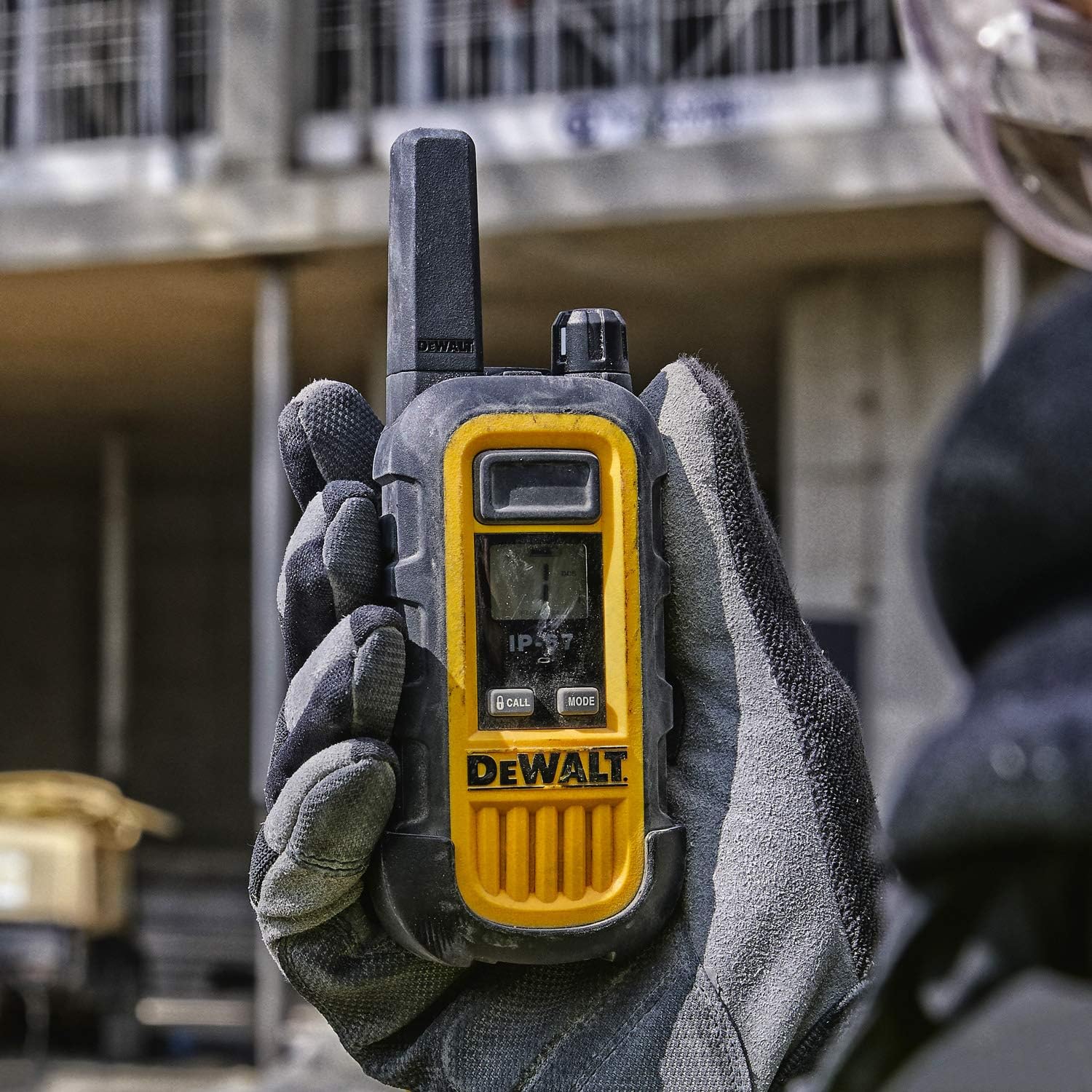 DEWALT DXFRS300 1 Watt Heavy Duty Walkie Talkies - Waterproof, Shock Resistant, Long Range & Rechargeable Two-Way Radio with VOX (6 Pack w/ Gang Charger) (DXFRS300-BCH6)