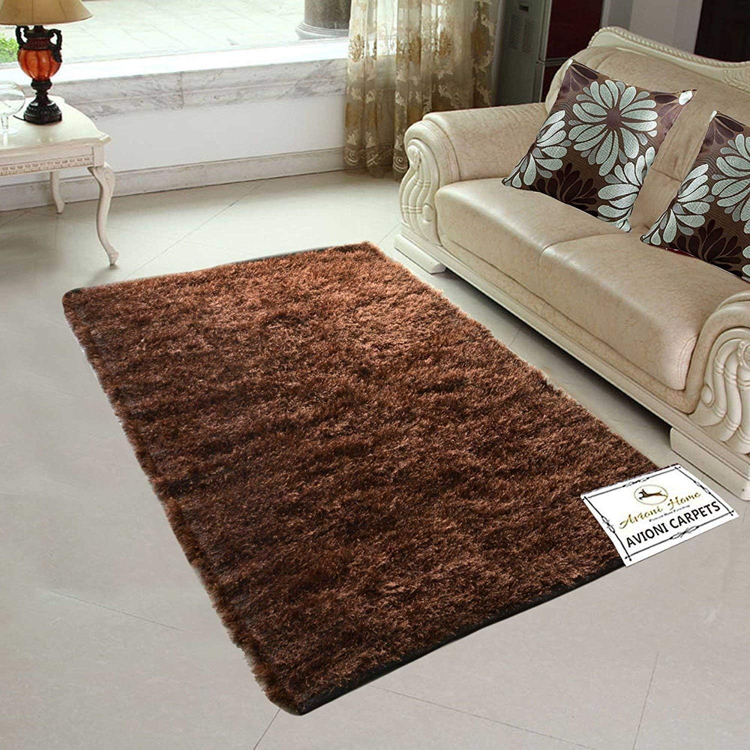 AVIONI Handloom Rugs Carpets for Living Room in Fur Reversible -3 Feet X 5 Feet