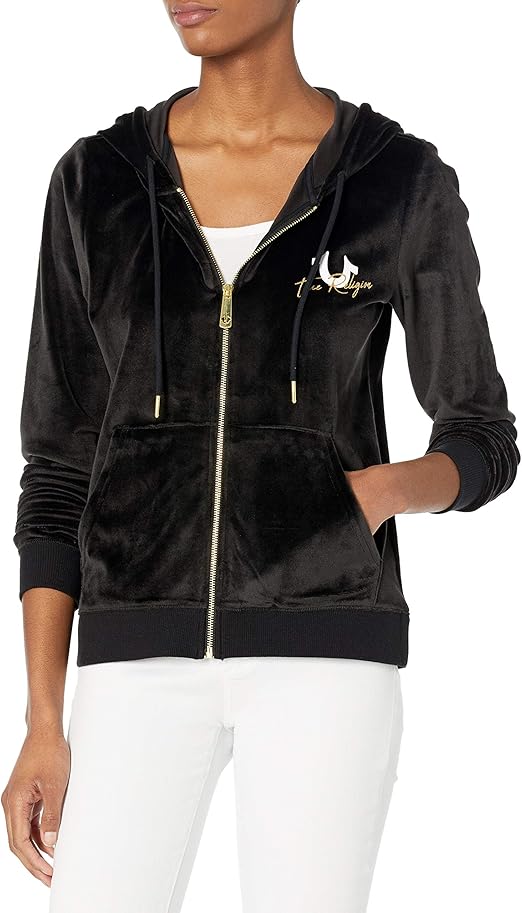 True Religion Women's DAZZLED TR ZIP HOODIE Hoodie Buy Online at Best
