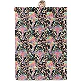 ICAAV Colorful Alien Flannel Blanket 60x80in, Space Throw with Galaxy Heads and Cosmic Swirls, Soft Lightweight Blankets for Sci-Fi Fans, Teens, Cool Vibrant Room Bed Decor Gifts