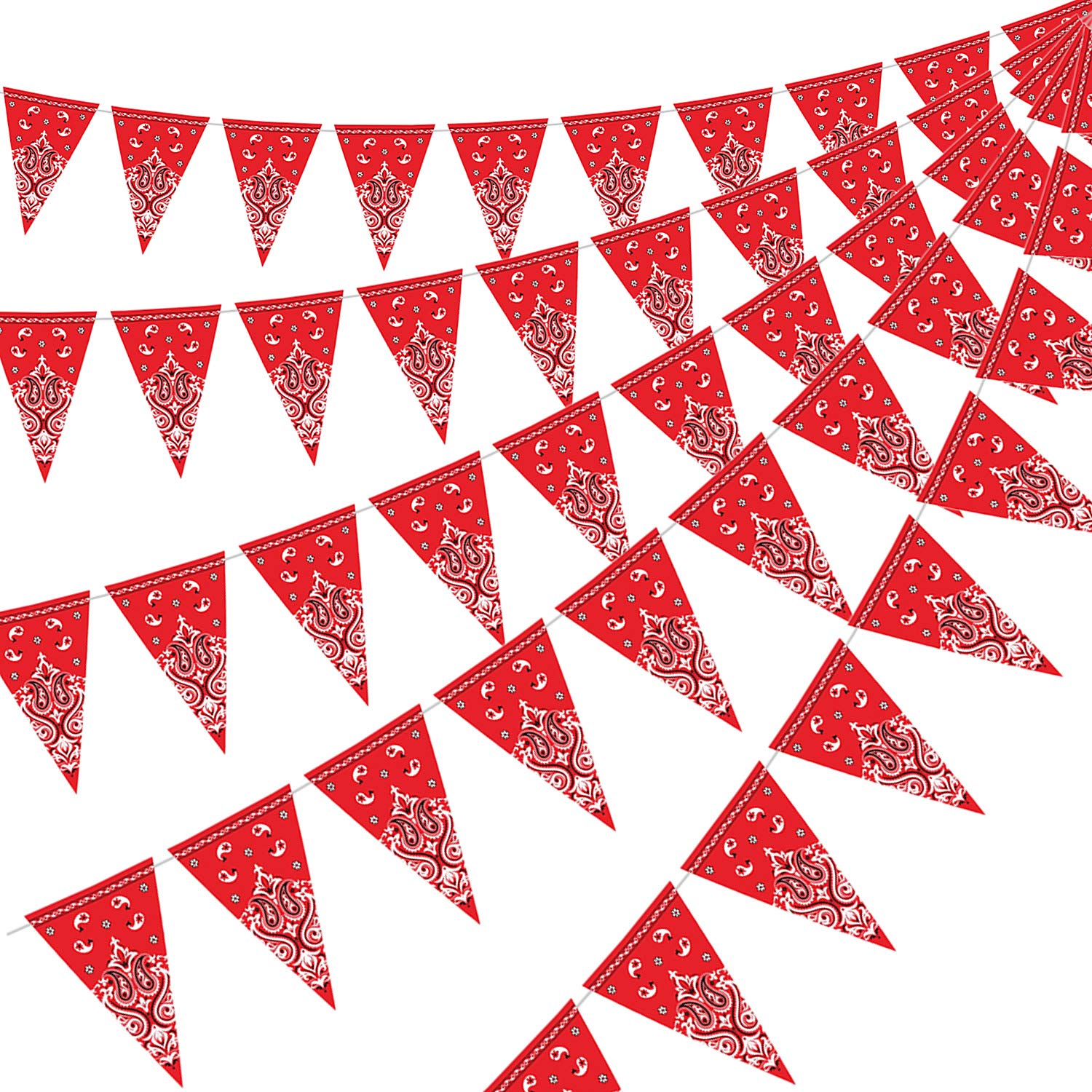 5 Pack Bandana Pennant Banner Wild West Party Accessory For