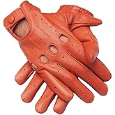 Oringe Sheepskin Leather Driving Gloves for Men (Medium)