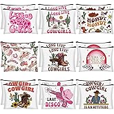 Reginary 18 Pcs Cowgirls Makeup Bag Disco Western Cosmetic Bag with Zippers Cowgirl Gifts Disco Party Favors Pouch for Women Girls Birthday Valentine's Stuff Supplies