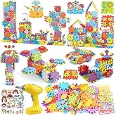 DEKILEA Building Toys, 234 Pieces Upgrade Gear Building Blocks Set Kids Tool Set with Electric Drill, Kids Toys STEM Kits Gifts for Boys Girls Age 3+