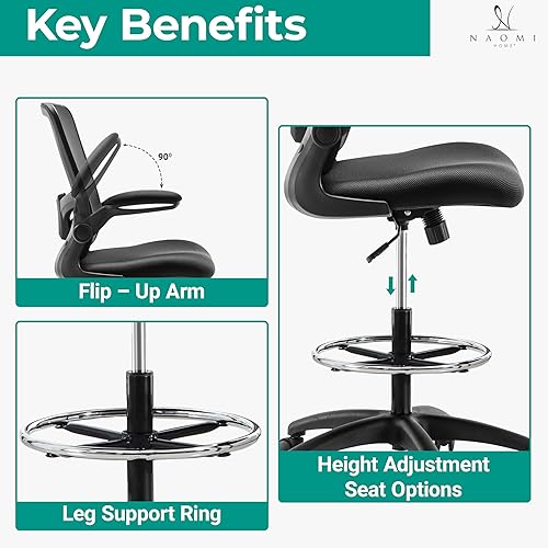 Serena Ergonomic Mesh Drafting Chair Adjustable, Breathable Mesh