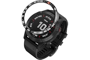 BaiHui Stainless Steel Bezel Ring Compatiable with Garmin Fenix 6/6 Pro Watch, Bezel Ring Adhesive Cover Anti Scratch & Collision Protector for Garmin Watch Accessory (Black - Not For 6X/6X Pro)
