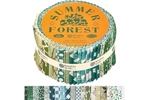 NEEDLES QUILT STUDIO Jelly Roll Fabrics for Quilting Clearance 40 Strip 2.5" x 44" | Cotton Strips Bundles – Perfect Quilting Fabric for Sewing, Precut Quilt Projects, and DIY Crafts (Summer Forest)