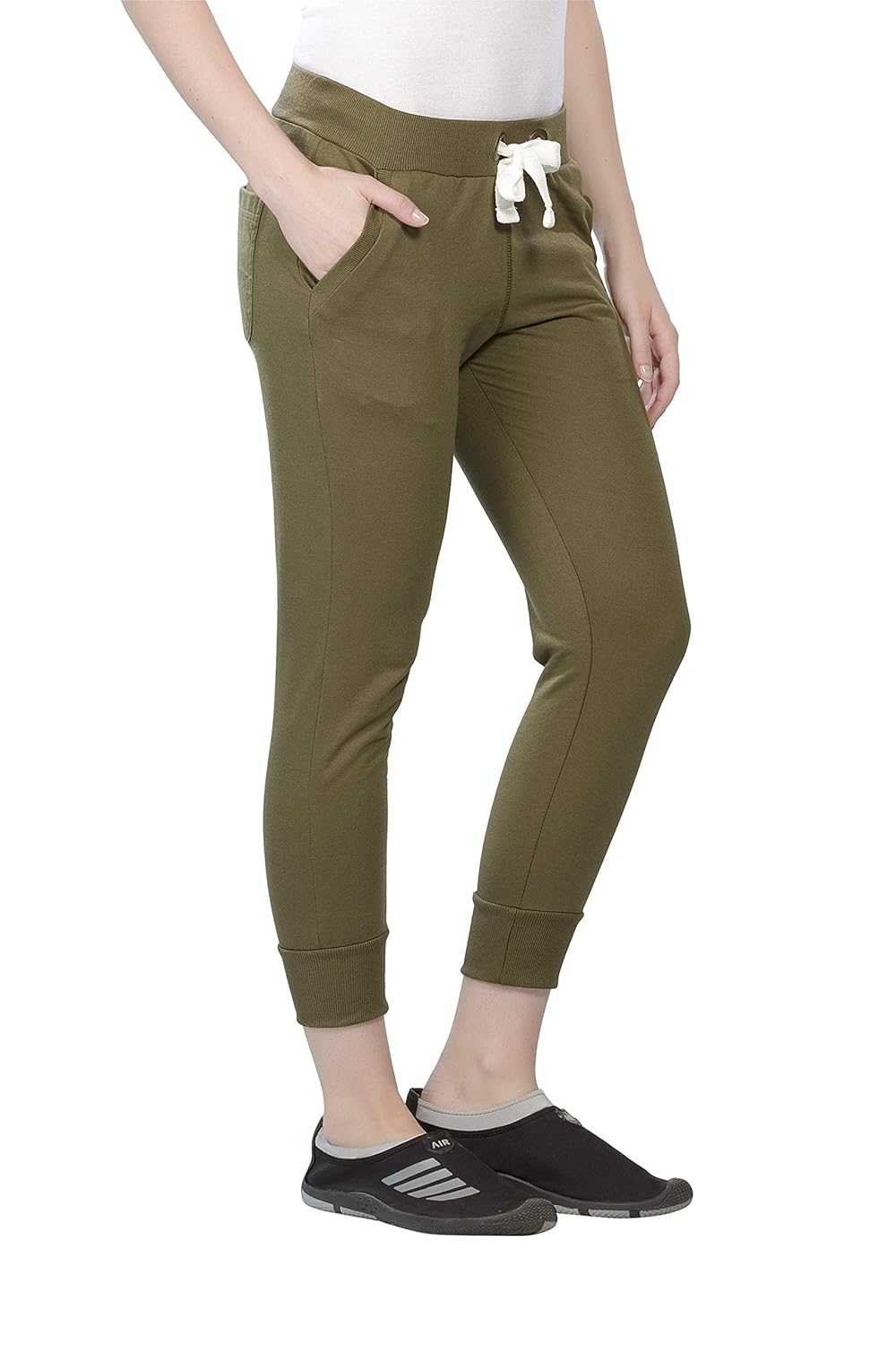 alan jones solid sports women's jogger track pants