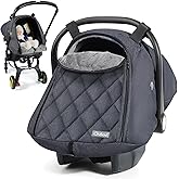 Orzbow Winter Carseat Cover for Baby, Infant Car Seat Cover Compatible with Doona Car Seats, Zipper Access, Breathable, Rain, Snow and Wind Proof, Winter Baby Essentials Carrier Canopy, Dark Grey