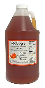 Raw Honey - Pure All Natural Unfiltered & Unpasteurized - McCoy's Honey Florida Orange Blossom Honey 6lb