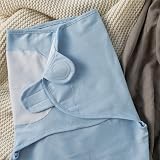 GLLQUEN BABY Baby Swaddle Wraps 0-3 Months 3 Pack Organic Cotton Sky Blue view 6