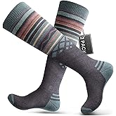 OutdoorMaster Merino Wool Ski Socks for Men & Women, Unisex Thermal Winter Warm Snowboarding Socks for Cold Weather