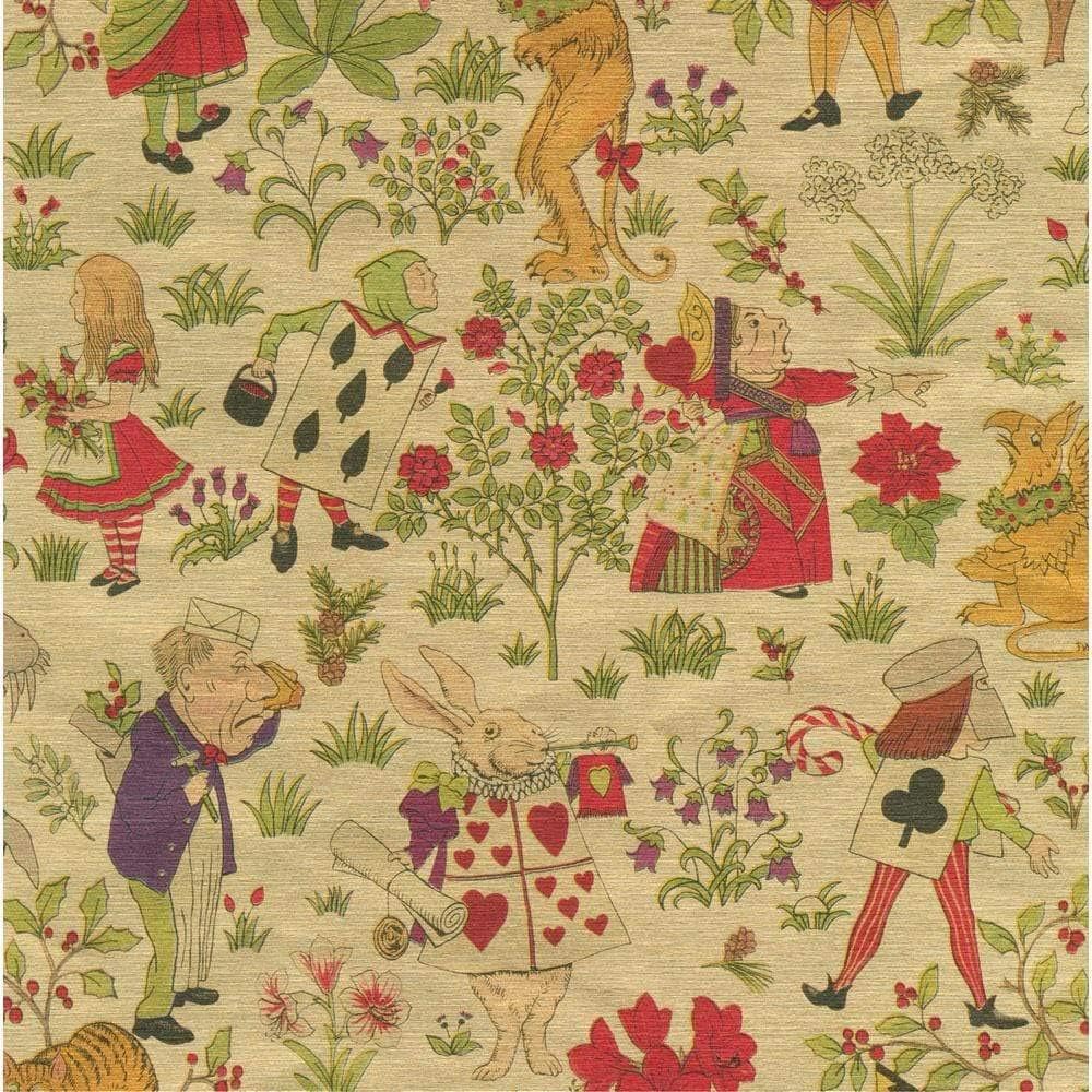Caspari Alice in a Winter Wonderland 30 in. x 8 ft. Wrapping Paper in Gold, 2 Rolls Included