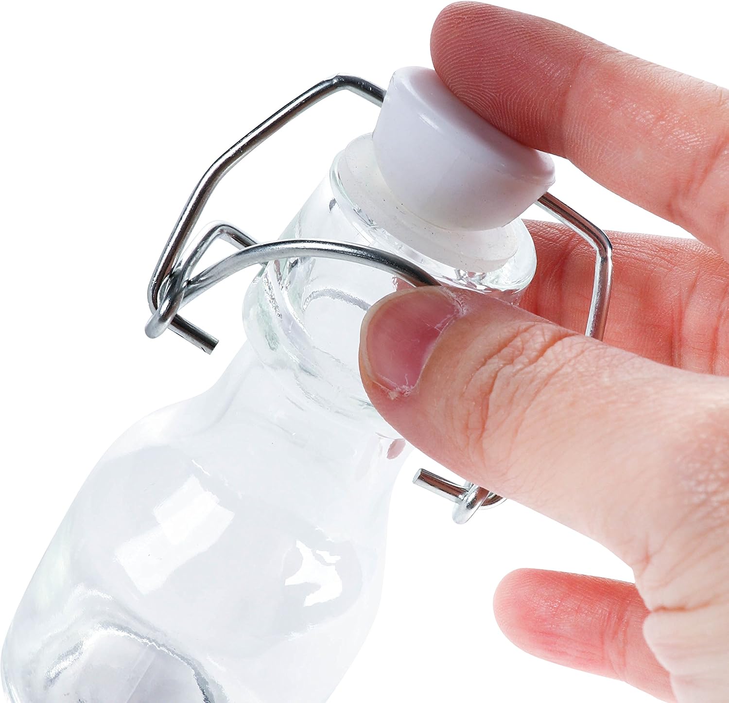 BLUE PANDA Mini Glass Favour Bottle with White Swing Top (Set of 15) - Image 5