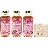 Bath & Body Works Champagne Toast 3 Piece Shower Gel Value Pack with a Himalayan Salts Springs Bar Soap - Full Size