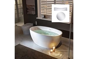 Woodbridge 55" Acrylic Freestanding Bathtub Contemporary Soaking White Tub with Chrome Overflow and Drain,BTA1418-C