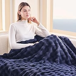 NEWCOSPLAY Twin Blanket for Couch Dark Navy Super