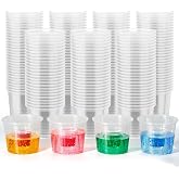JOLLY CHEF 500 Disposable Bomber Cups, 4oz Clear Plastic Shot Glasses | Sturdy Plastic Bomber Shot Glasses &amp; Bomb Cups for Shots, Mixed Drinks, Weddings, Valentines Day &amp; Party Gatherings