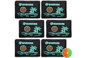 Wisesorb 50gx6pcs Rechargeable Desiccant Packs for Storage, Color Indicating Silica Gel Packets Moisture Absorbers with Trans