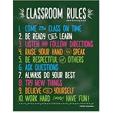 Safety Magnets ZOCO &ndash; Classroom Rules Poster &ndash; Laminated 17x22 &ndash; Motivational Behavior Expectations for Elementary, Middle &amp; High School Class Decor &ndash; Durable USA-Made Wall Art