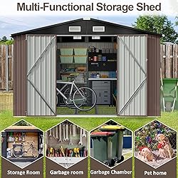 Aoxun 9.4x7.3x6.5 FT Outdoor Metal Storage Shed
