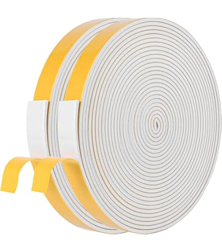 Trisiki Weather Stripping Tape - 1/2\" X 1/4\" X 13 Ft Foam Seal For Doors & Windows, Soundproof & Draft Proof