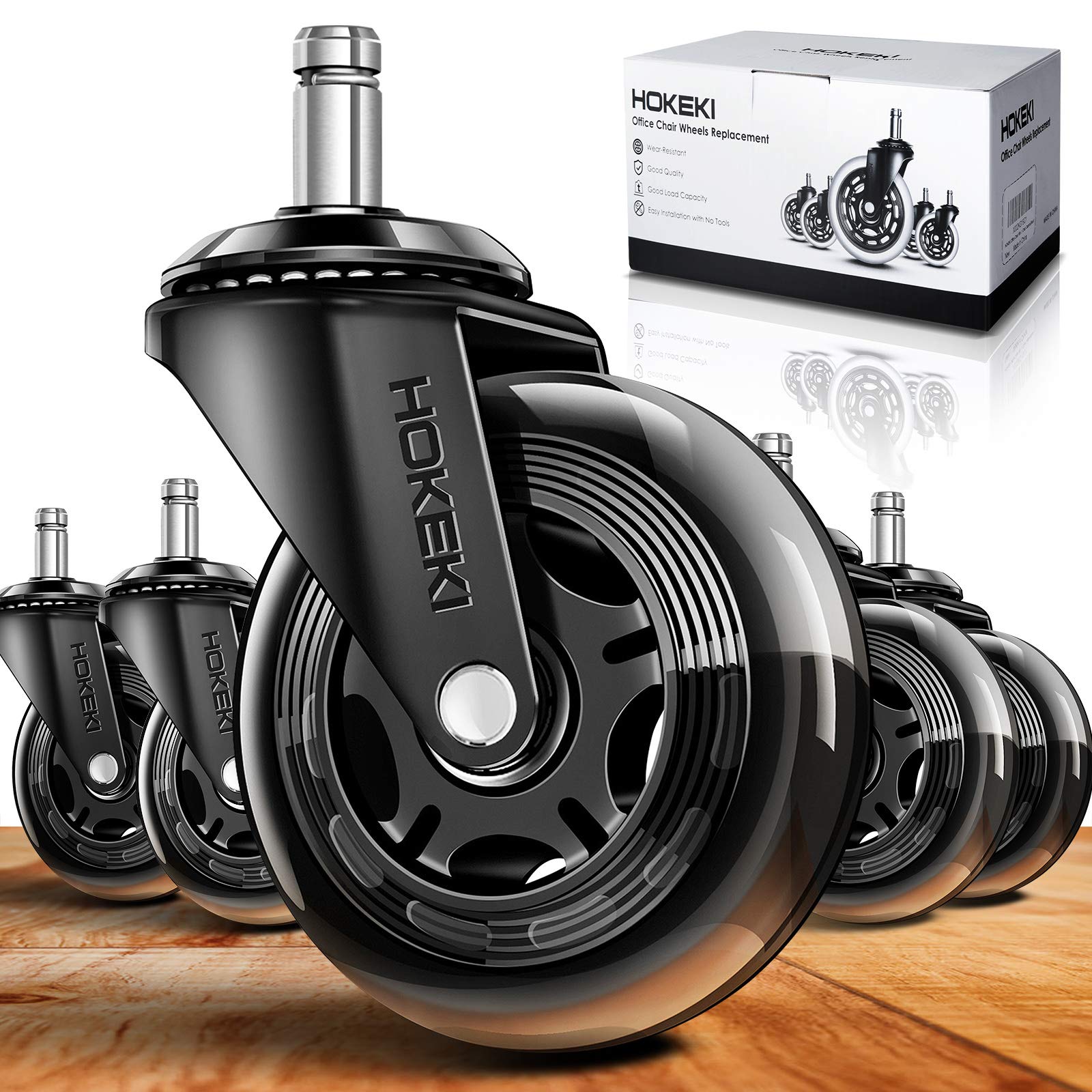 Heavy Duty Gaming Chair Rubber Wheels Hokeki Office Chair Wheels