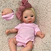 OtardDolls 10 Inch Silicone Baby Doll Full Body Soft Silicone Reborn Baby Mini Silicone Baby Dolls Reborn Baby Dolls Handmade Real Babies Dolls Set