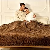 Bearhug Electric Blanket Queen Size, 84" x 90" Heated Blanket Dual Controllers, Faux Fur & Sherpa, 10 Heating Levels & 1-12H Auto Off, Over-Heat Protect, ETL, Machine Washable