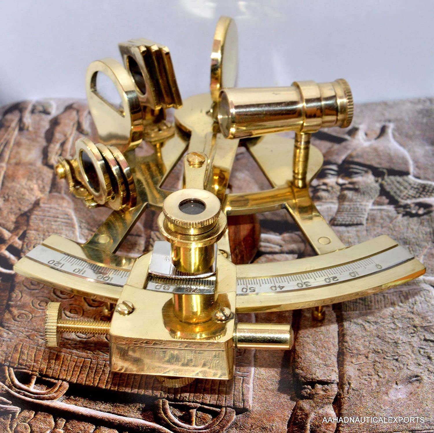Humaira Nautical 4" Solid Brass Sextant Nautical Working Instrument Astrolabe Ships Maritime Gift