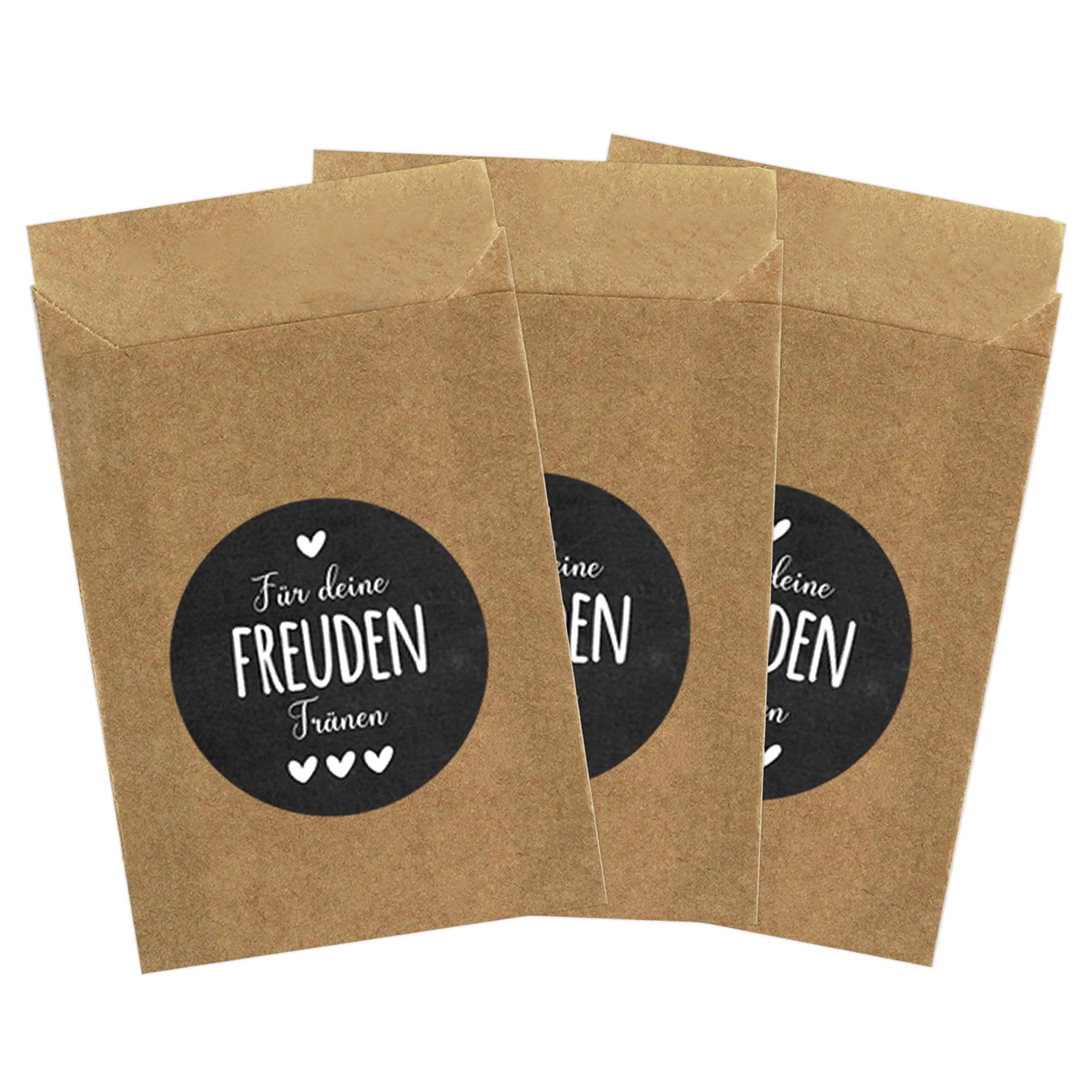 50 Paper Bags & 50 Tears of Joy Stickers for Wedding | Packaging for Tears of Joy, Handkerchiefs, Vintage Decorative Paper Bags & Stickers Set 2