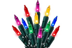 Joiedomi Multicolor Christmas String Lights,100 Count 21.4FT Christmas Fairy Tree Lights Plug in for Indoor Outdoor Xmas Decorations Patio Holiday Theme Party Yard House,Green Wire