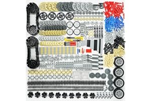 Gears-Parts Pins-Pieces Sets, Wheels-Axles Bulding Block Bulk Compatible with Technic-Parts Cars-Motor-Chain Tires Gearbox Ba