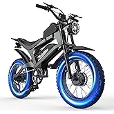 ZorixBike Electric Bike for Adults,48V 20AH - Peak Power 1500/3000W Brushless Motor Electric Bicycle - Max Speed 31-35MPH - Max 80 Miles Range - 20" x 4.0" Fat Tire Dirt E-Bike,7-Speed