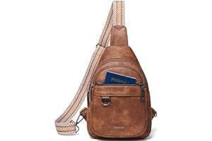 Leresas 7L Sling Bag for Women Men Vegan Leather Crossbody Bags Fanny Pack Purse Backpack Over Shoulder Bag Travel Anti Theft