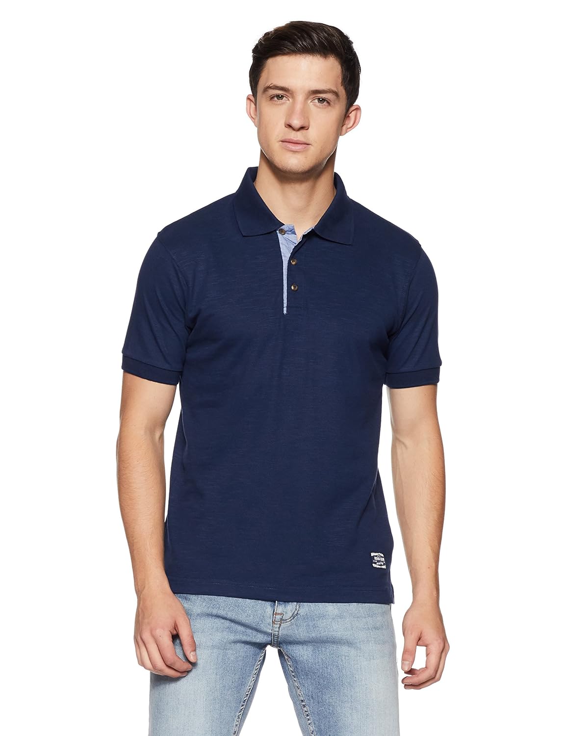 symbol amazon brand men's solid regular fit polo