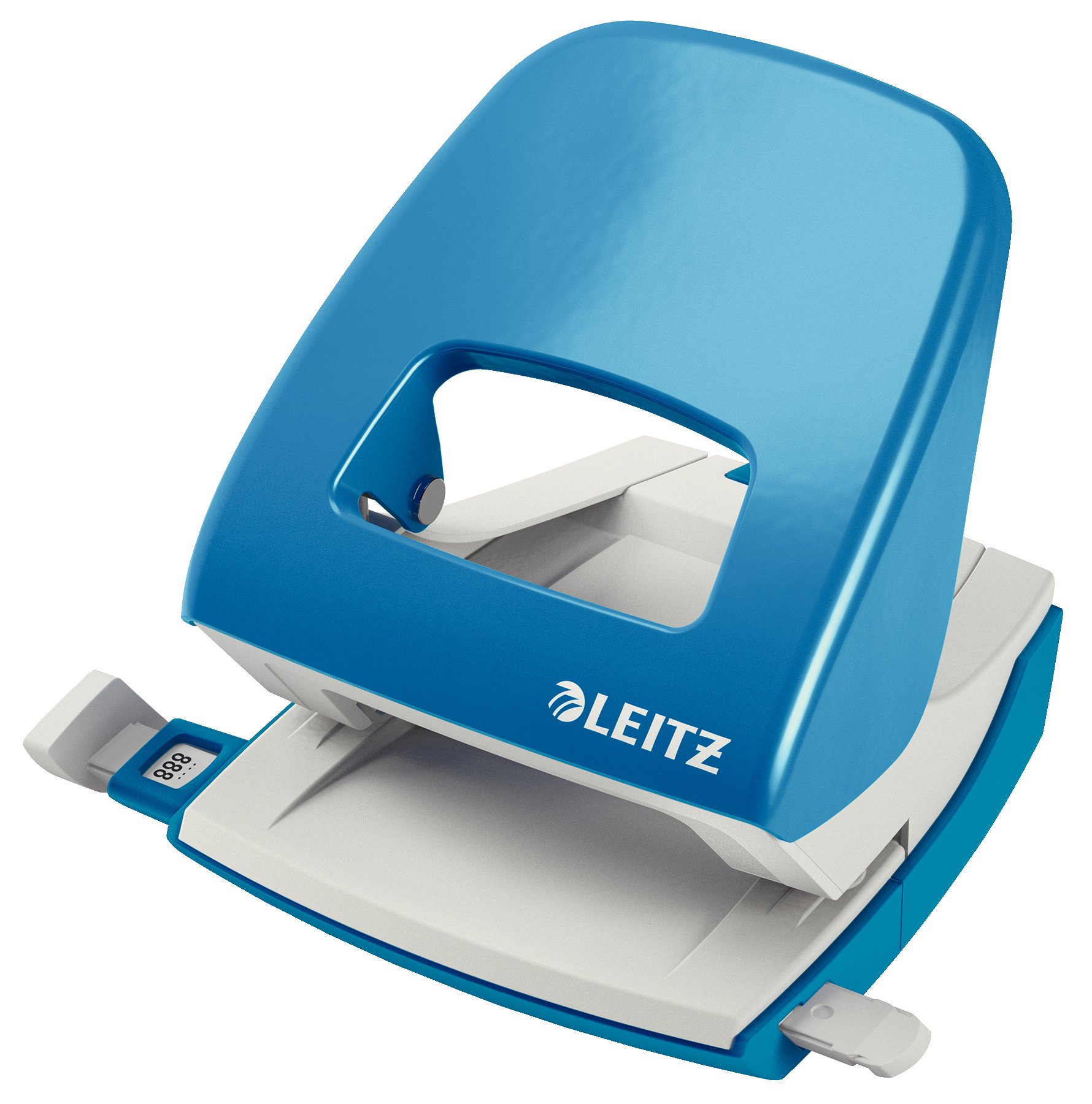 Leitz Hole Punch, 30 Sheets, Guide Bar with Format Markings, Metal, NeXXt Range, 50080030 - Light Blue