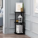 Furinno Turn-N-Tube Corner Shelf 3-Tier Espresso Display Storage Shelves view 2