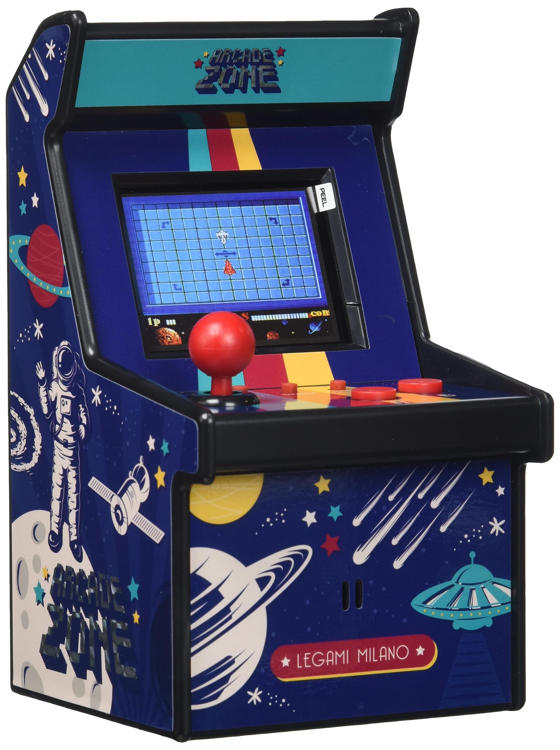 Legami - Mini Videogame Arcade, 240 Games, with Lights and Sounds, Adjustable Volume, English Language, Colour Screen, 8.5 x 15.4 cm