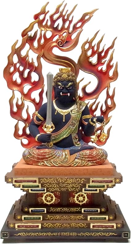 Amazon 楠 彩色不動明王 坐像 53cm 木彫り 仏像 Ryusho 仏像 通販