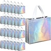 Eccliy 60 Pcs Reusable Gift Tote Bags Housekeeping Appreation Grocery Shopping Bag with Handles for Bridesmaid Wedding(Iridescent)