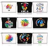 Reginary 9 Pcs Artist Gift Art Makeup Bag for Artist Teacher Student Lover The Earth Without Art Is Just Eh Toiletry Cosmetic Bag Pouch Holiday Appreciation Gifts for Men Women Holiday Party Supplies