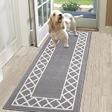 SHACOS Non Slip Hallway Runner Rug Grey 60x180 cm Entryway Kitchen Mat