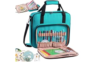 MYBAGZING | Large Embroidery Project Bag - Cross Stitch Supplies Organizer - Embroidery Kits & Storage Bag - Organizer for Floss, Loops (Bag Only)