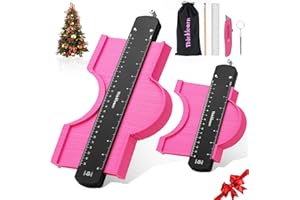 ThinkLearn Contour Gauge 10+6inch, Pink Contour Gauge Profile Tool with Lock, Perfect for DIY Home Maintenance, Outline Marking Tool for Woodworking Floor Carpet Tile Laying, Gift for Women, Mom, Wife
