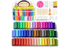 ARTpar 50 Colors Polymer Clay kit，Modeling Clay with Sculpting Tools for Starter,Oven Bake DIY Model Clay,Non-Toxic, Non-Sticky,Gift for Kids Adults