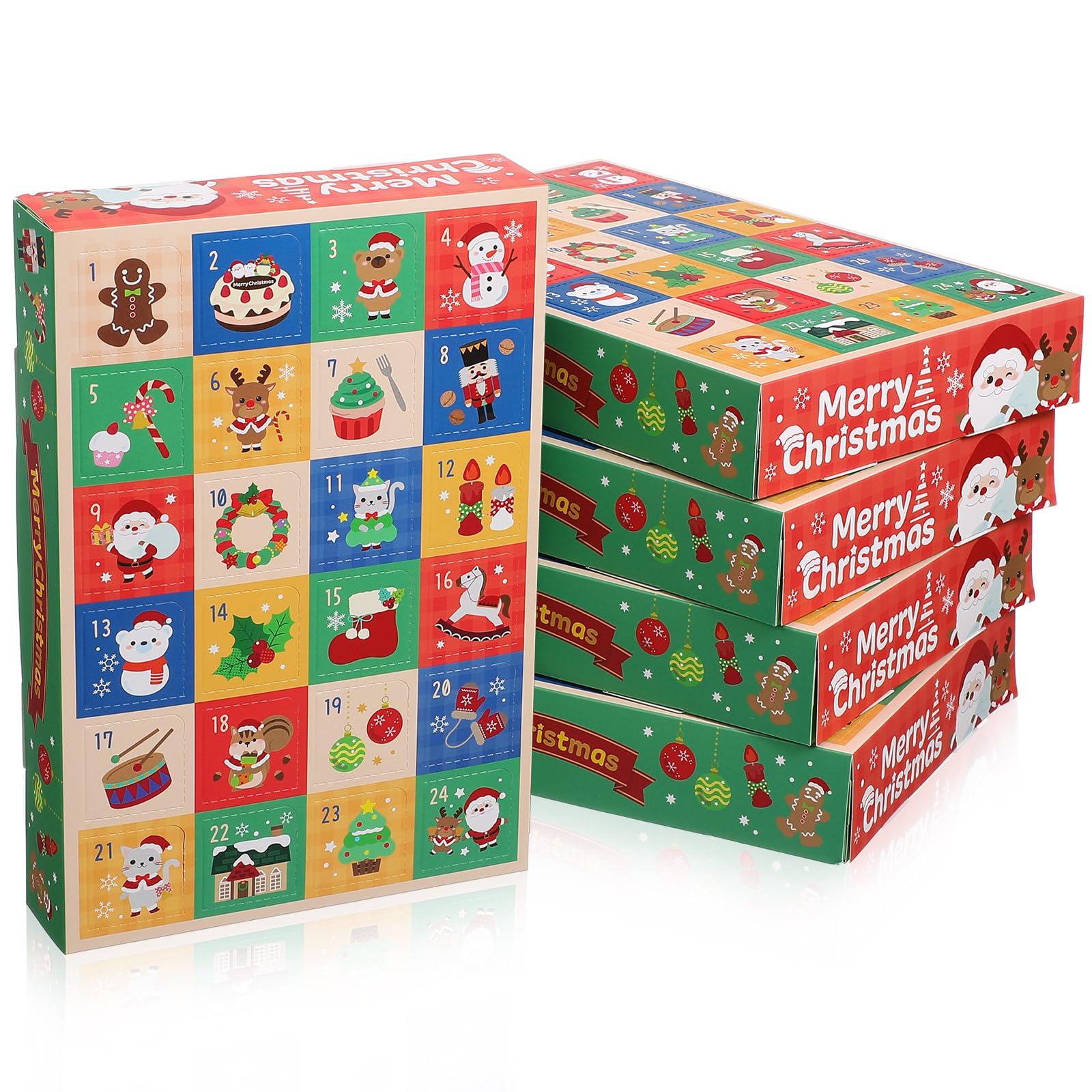 Photo 1 of Awleynz 5Pcs Empty 24 Days Advent Calendars to Fill, Advent Calendar Boxes Empty, Diy Paper Advent Calendar Box for Holiday Christmas Party Favors Candy Wrapping Boxes (24 Days)